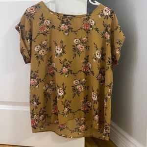 Brown floral top
